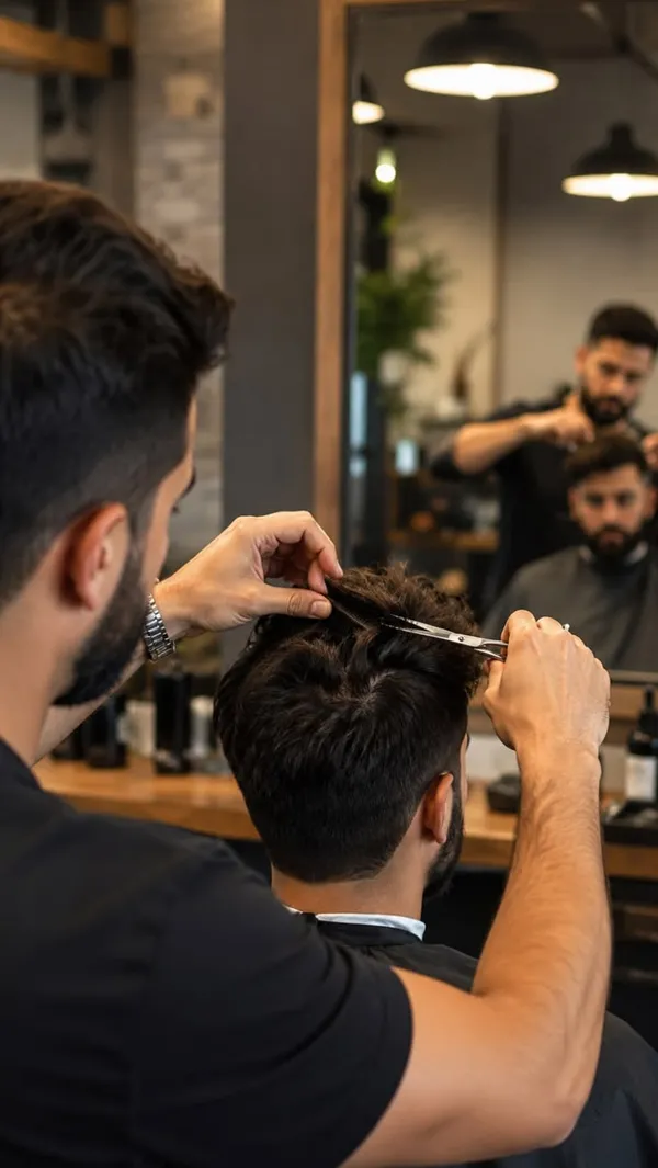 Coupe et taille de barbe au salon